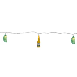 Northlight 10-Count Corona Extra Beer Bottle And Lime Summer Patio Lights - 9Ft White Wire
