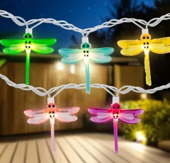 Northlight 10-Count Dragonfly Summer Garden Outdoor Patio Lights, 7.25Ft White Wire