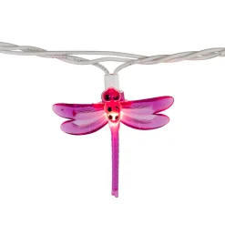 Northlight 10-Count Dragonfly Summer Garden Outdoor Patio Lights, 7.25Ft White Wire