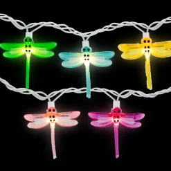 Northlight 10-Count Dragonfly Summer Garden Outdoor Patio Lights, 7.25Ft White Wire