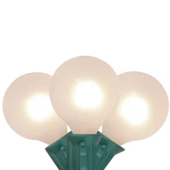 Northlight 10-Count Frosted White G50 Globe Patio Lights-, 9Ft Green Wire