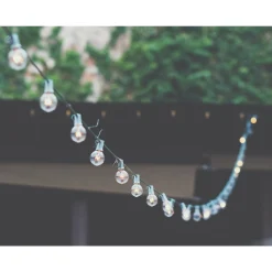 Northlight 10-Count Frosted White G50 Globe Patio Lights-, 9Ft Green Wire