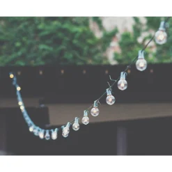 Northlight 10-Count Frosted White G50 Globe Patio Lights-, 9Ft Green Wire