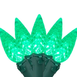 Northlight 70-Count Green Faceted C6 Led Christmas Light Set - 23Ft Green Wire