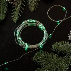 Northlight 20-Count Green Led Micro Fairy Christmas Lights - 6Ft, Copper Wire