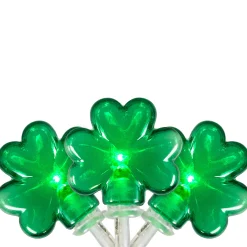 Northlight 20-Count Green Led Mini St Patrick's Day Shamrock Lights - 7Ft Clear Wire