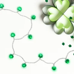 Northlight 20-Count Green Led Mini St Patrick's Day Shamrock Lights - 7Ft Clear Wire