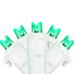 Northlight 50-Count Green Led Wide Angle Christmas Lights, 16.25 Ft White Wire