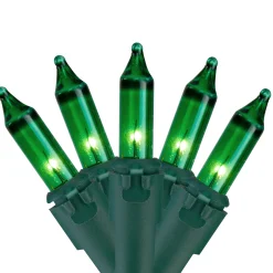 Northlight 50-Count Green Mini Christmas Light Set, 10Ft Green Wire