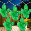 Northlight 10-Count Green Prickly Pear Cactus Led String Lights - 4.5Ft Clear Wire