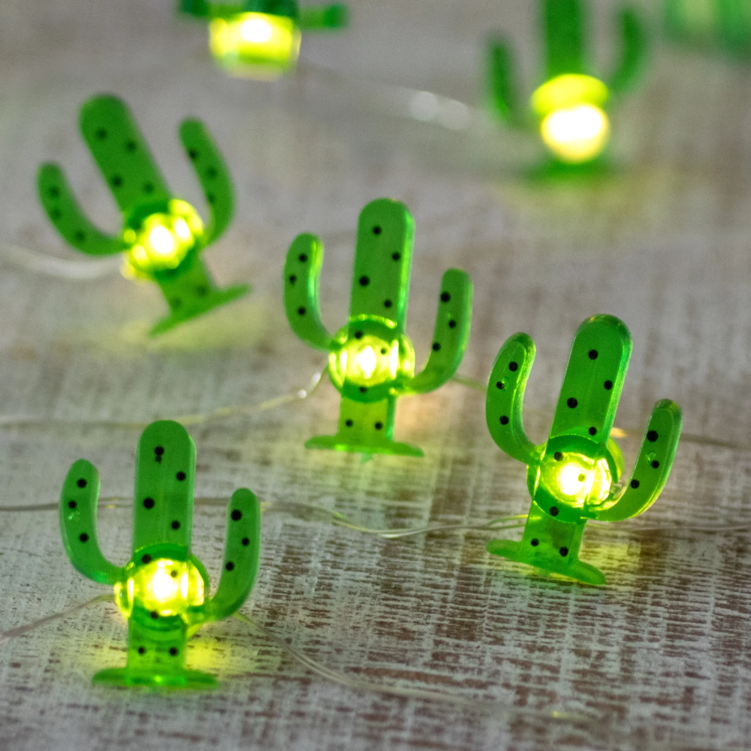 Northlight 10-Count Led Green Cactus Fairy Lights - Warm White