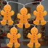 Northlight 10-Count Led Orange Gingerbread Men Christmas Fairy Lights, 4Ft, Copper Wire