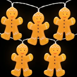 Northlight 10-Count Led Orange Gingerbread Men Christmas Fairy Lights, 4Ft, Copper Wire