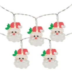 Northlight 10-Count Led Santa Claus Micro Christmas Light Set 4.5Ft, Clear Wire