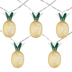 Northlight 10-Count Led Warm White Gold Pineapple String Lights - 3' Clear Wire