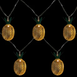 Northlight 10-Count Led Warm White Gold Pineapple String Lights - 3' Clear Wire