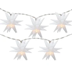 Northlight 10-Count Led White Star Christmas Fairy Lights, 5.25Ft, Copper Wire