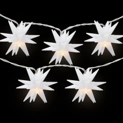 Northlight 10-Count Led White Star Christmas Fairy Lights, 5.25Ft, Copper Wire