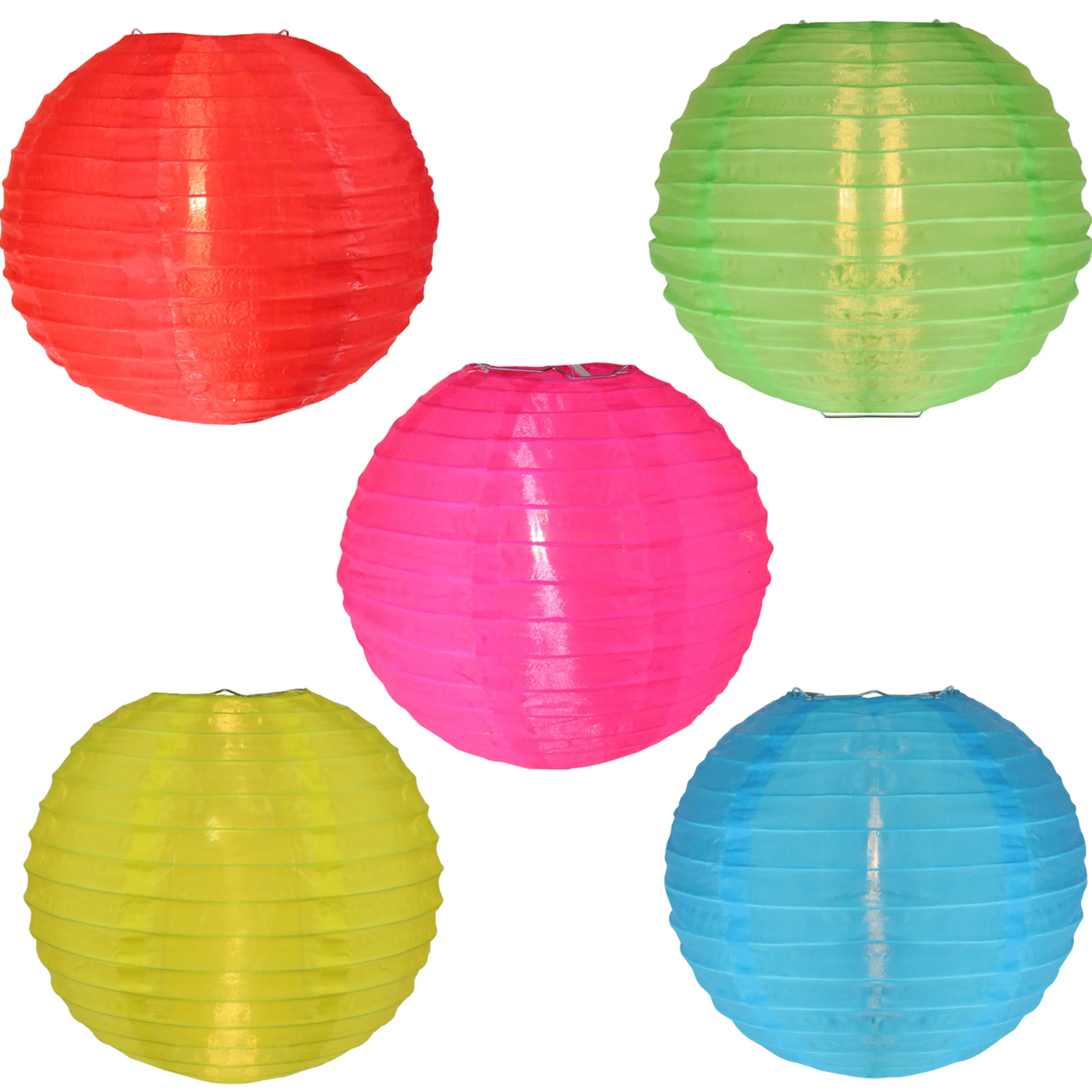 Sienna 5-Count Multi-Color C7 Lantern Garden Patio Light Set, 9Ft White Wire