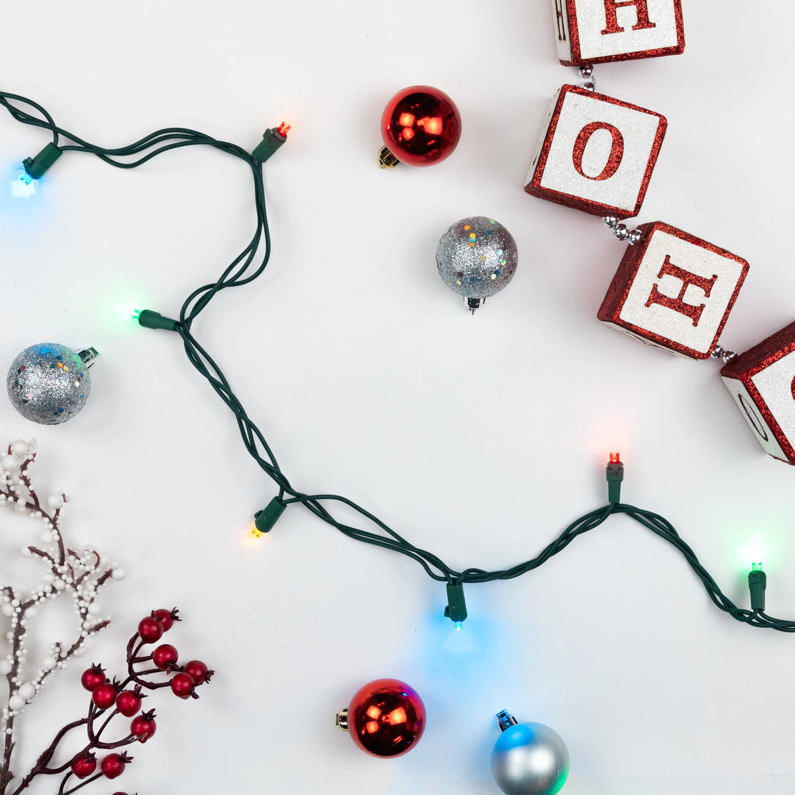 Northlight 100-Count Multi-Color Led Wide Angle Christmas Lights, 33 Ft Green Wire