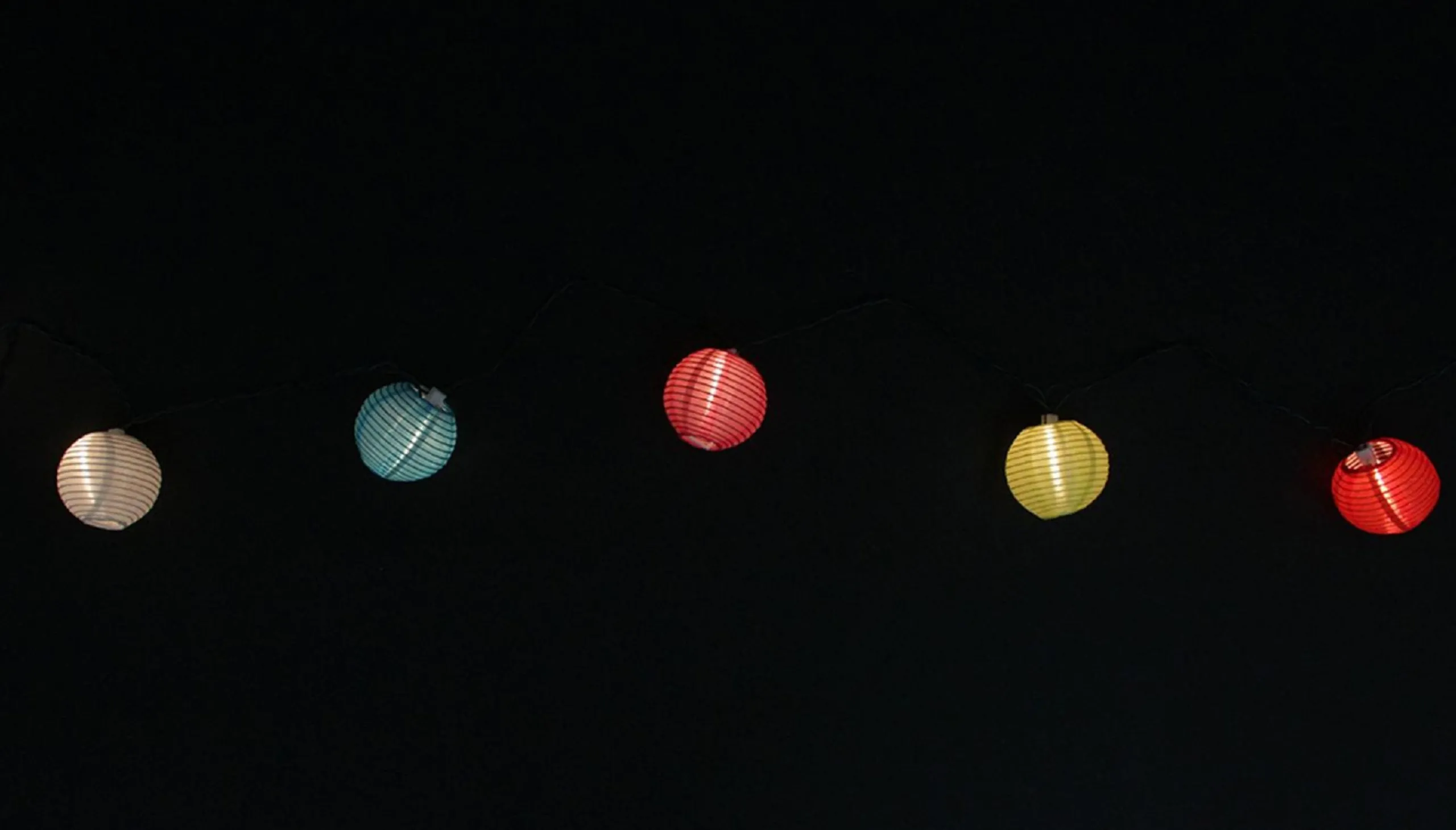 PENN 10-Count Multi-Color Round Chinese Lantern Christmas Light Set, 9Ft Green Wire