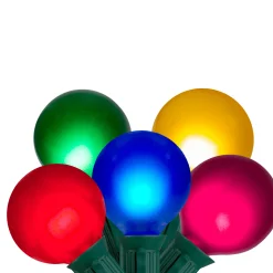 Northlight 15-Count Multi-Color Satin G50 Globe Christmas Light Set, 13.75Ft Green Wire