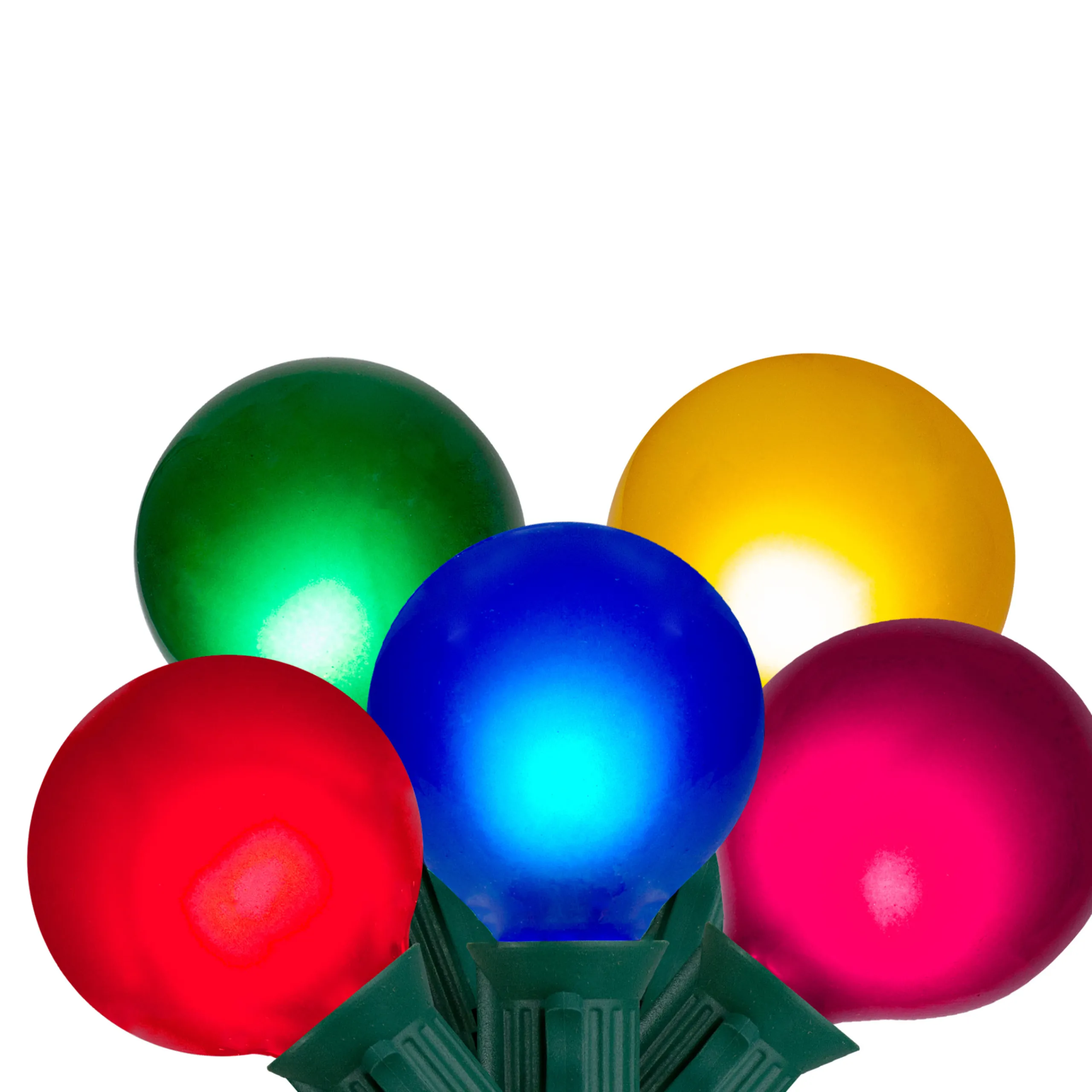 Northlight 15-Count Multi-Color Satin G50 Globe Christmas Light Set, 13.75Ft Green Wire