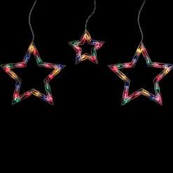 Northlight 100-Count Multi-Color Star Shaped Mini Icicle Christmas Lights, 7Ft White Wire