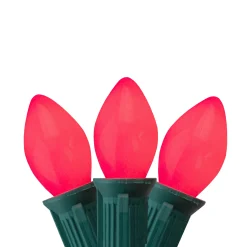 Northlight 25-Count Opaque Pink C7 Christmas Lights Set, 24Ft Green Wire