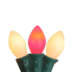 Northlight 25-Count Opaque Red And White Candy Cane C7 Christmas Light Set, 24Ft Green Wire