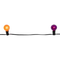 Northlight 10-Count Orange And Purple G40 Globe Halloween Lights, 9Ft Black Wire
