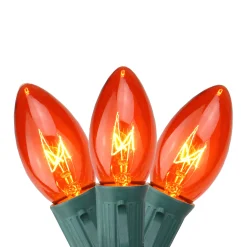 Northlight 25-Count Orange C9 Christmas Light Set, 24Ft Green Wire