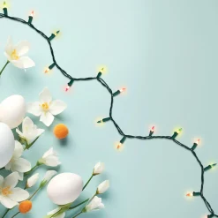 Northlight 100-Count Pastel Multi-Color Mini Easter Light Set, 20Ft Green Wire