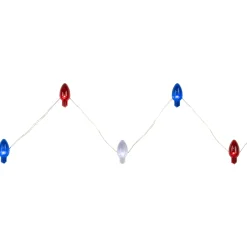 Northlight 20-Count Patriotic Americana Retro Style Bulb Led Fairy Lights, 6.25Ft, Copper Wire