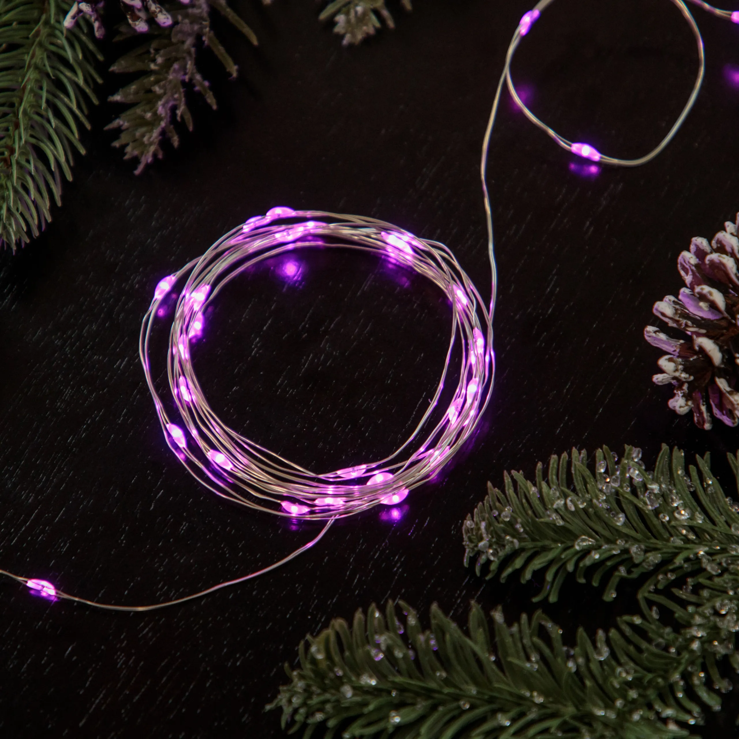 Northlight 50-Count Pink Led Micro Fairy Christmas Lights - 16Ft, Copper Wire