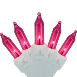 Northlight 35-Count Pink Mini Christmas Light Set, 7Ft White Wire