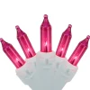 Northlight 50-Count Pink Mini Christmas Light Set, 10 Ft White Wire