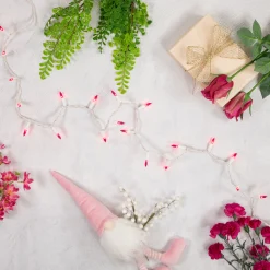 Northlight 50-Count Pink Mini Christmas Light Set, 10 Ft White Wire