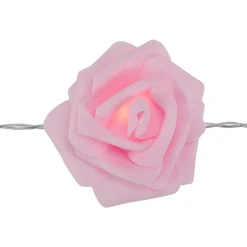 Northlight 10-Count Pink Rose Flower Led String Lights, 4.5Ft, Clear Wire