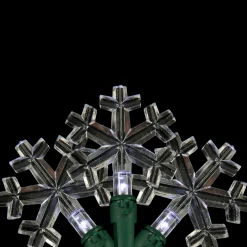 Northlight 20-Count Pure White Led Snowflake Christmas Light Set, 4.5Ft Green Wire