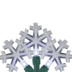 Northlight 20-Count Pure White Led Snowflake Christmas Light Set, 4.5Ft Green Wire