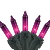 Northlight 35-Count Purple Mini Christmas Lights, 7Ft Black Wire