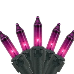 Northlight 35-Count Purple Mini Christmas Lights, 7Ft Black Wire