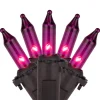 Northlight 100-Count Purple Mini Incandescent Christmas Light Set, 20.25Ft Black Wire