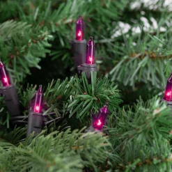 Northlight 100-Count Purple Mini Incandescent Christmas Light Set, 20.25Ft Black Wire