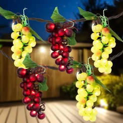 Northlight 5-Count Red And Green Grape Cluster String Light Set, 8Ft Brown Wire