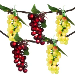 Northlight 5-Count Red And Green Grape Cluster String Light Set, 8Ft Brown Wire