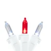 Northlight 100-Count Red And Pure White Led Mini Christmas Lights, 33Ft White Wire