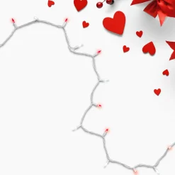 Northlight 100-Count Red And Pure White Led Mini Christmas Lights, 33Ft White Wire