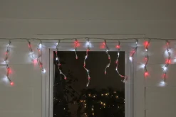 Northlight 100-Count Red And Pure White Led Wide Angle Icicle Christmas Lights - 5.5Ft White Wire
